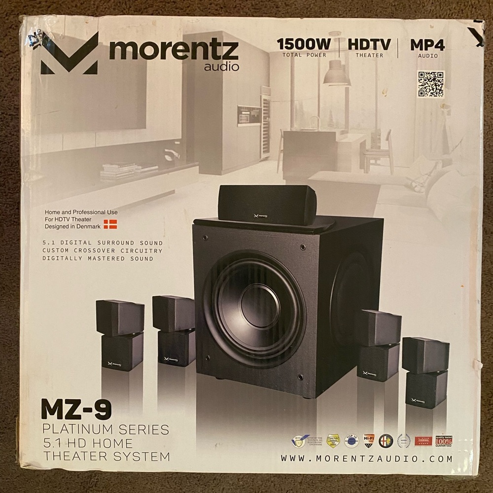 L@@K! NEW Morentz Audio MZ-9 Platinum Series 5.1 HD Home Theater System